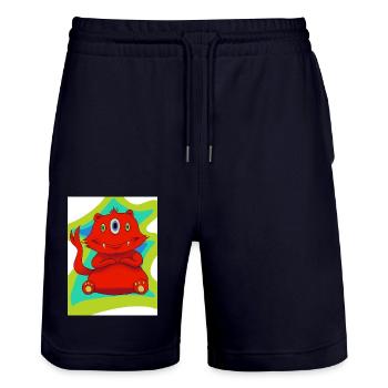 Dreiäugiges Monster - Stanley/Stella Unisex Bio Joggingshorts Trainer  - Dark navy - Vorne - Nik (191cm) & Marisol (170cm)