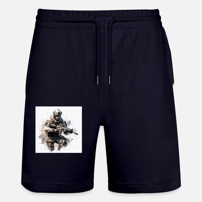 COD jeu art shooter - Short de jogging bio TRAINER Stanley/Stella unisexe - marine foncé