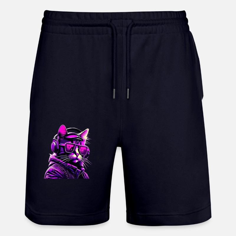 Techno Cat Néon - Short de jogging bio TRAINER Stanley/Stella unisexe - marine foncé