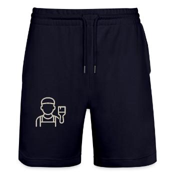 Der Maler - Stanley/Stella Unisex Bio Joggingshorts Trainer  - Dark navy - Vorne - Nik (191cm) & Marisol (170cm)