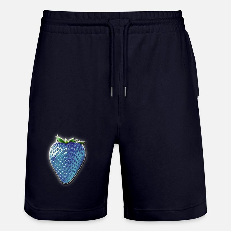 Blue strawberry - Stanley/Stella Trainer Unisex Organic Jogging Shorts - dark navy
