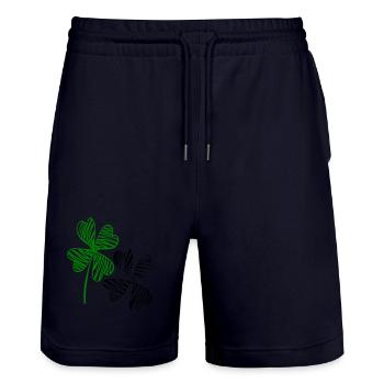 Shamrocks, happiness - Stanley/Stella Trainer Unisex Organic Jogging Shorts - dark navy - Front - Nik (191cm) & Marisol (170cm)