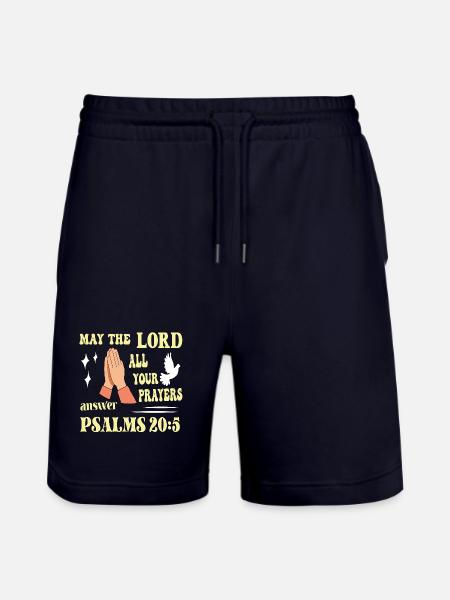 Psalm 20:5 May the Lord... - Stanley/Stella Trainer Unisex Organic Jogging Shorts - dark navy