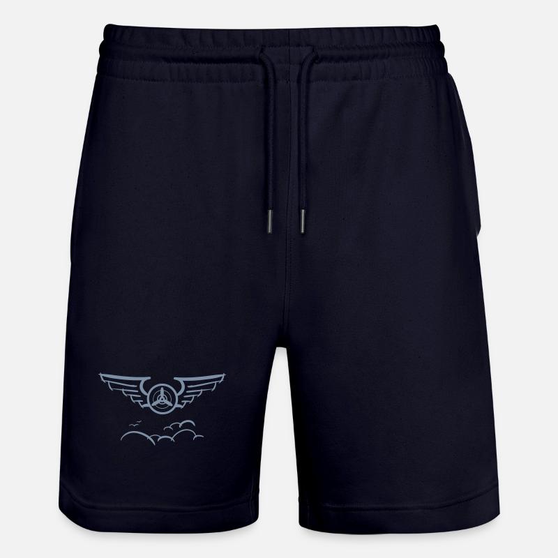 Aviation Symbol Luftwaffenschwinge Flugzeug Pilot - Stanley/Stella Unisex Bio Joggingshorts Trainer  - Dark navy