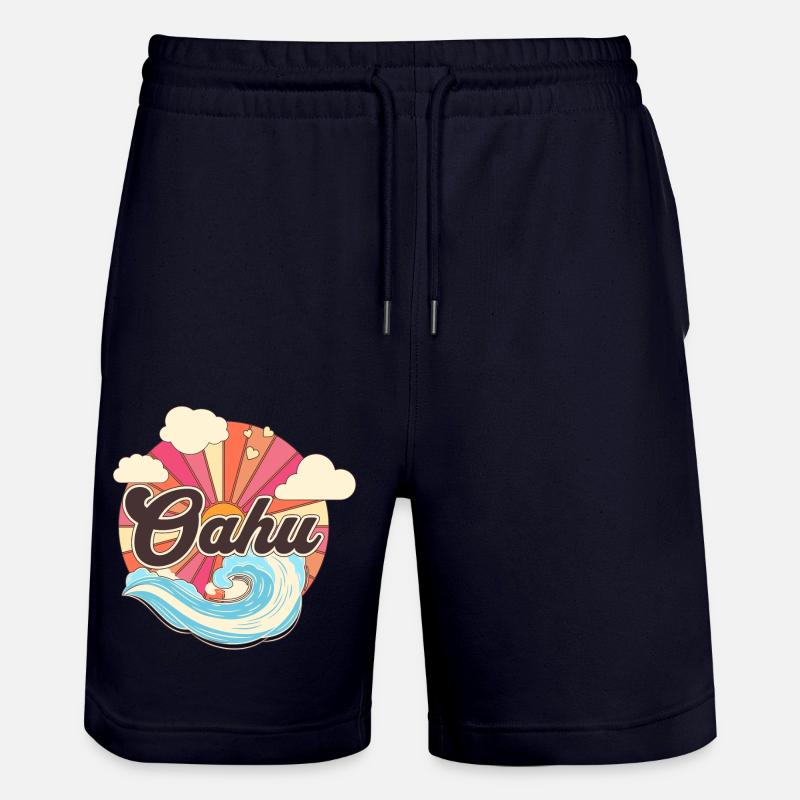 Oahu Hawaii Retro 80s Beach - Short de jogging bio TRAINER Stanley/Stella unisexe - marine foncé