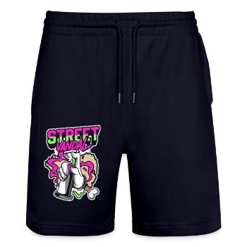 Pulvérisateur de graffitis Rapper Streetmind - Short de jogging bio TRAINER Stanley/Stella unisexe - marine foncé - Devant - Nik (191cm) & Marisol (170cm)