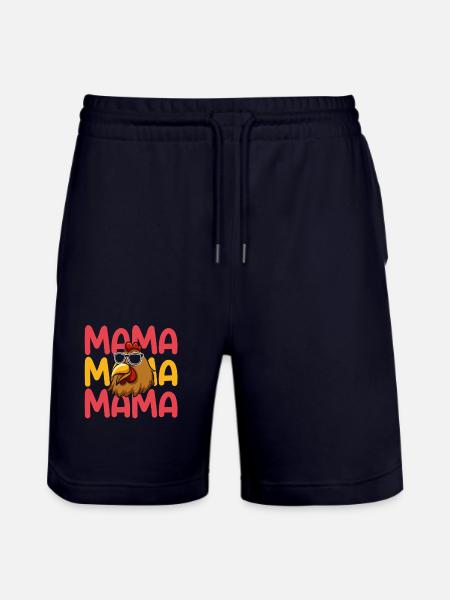 Henne Mama Mutter Hühner - Stanley/Stella Unisex Bio Joggingshorts Trainer - Dark navy