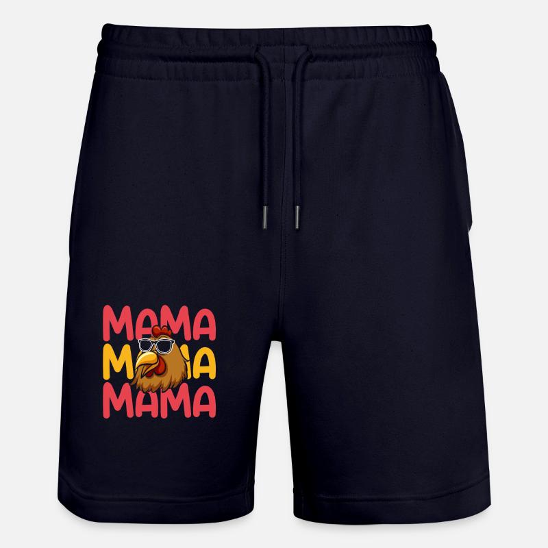 Henne Mama Mutter Hühner - Stanley/Stella Unisex Bio Joggingshorts Trainer  - Dark navy