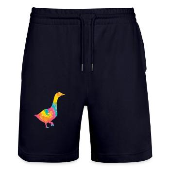 Gans - Stanley/Stella Unisex Bio Joggingshorts Trainer  - Dark navy - Vorne - Nik (191cm) & Marisol (170cm)