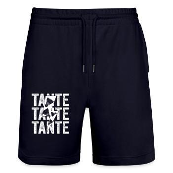 Federball Tante Badminton - Stanley/Stella Unisex Bio Joggingshorts Trainer  - Dark navy - Vorne - Nik (191cm) & Marisol (170cm)
