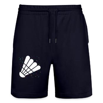 Federball Badminton - Stanley/Stella Unisex Bio Joggingshorts Trainer  - Dark navy - Vorne - Nik (191cm) & Marisol (170cm)