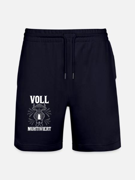 Cow Fully Muhtived - Stanley/Stella Trainer Unisex Organic Jogging Shorts - dark navy