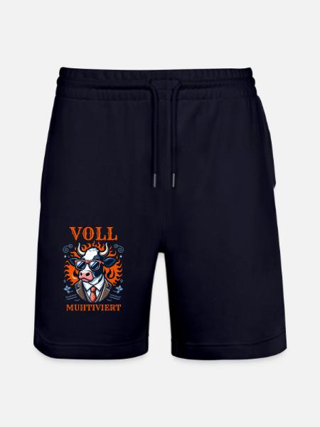 Cow Fully Muhtived - Stanley/Stella Trainer Unisex Organic Jogging Shorts - dark navy
