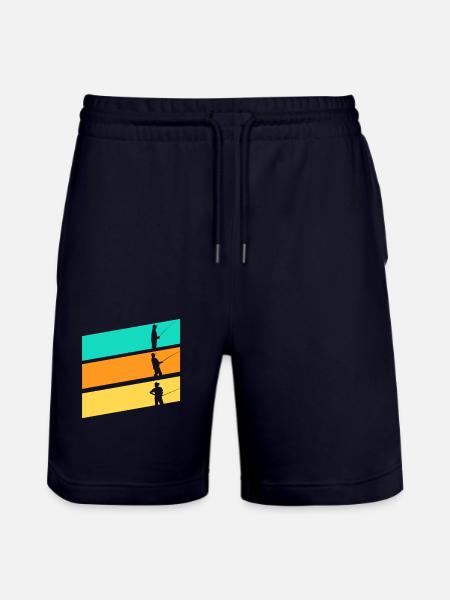 Angler Fishing - Stanley/Stella Trainer Unisex Organic Jogging Shorts - dark navy