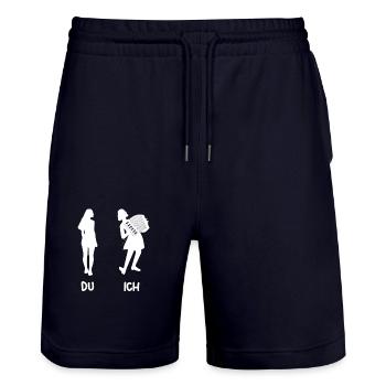 Accordion Player Accordion - Stanley/Stella Trainer Unisex Organic Jogging Shorts - dark navy - Front - Nik (191cm) & Marisol (170cm)