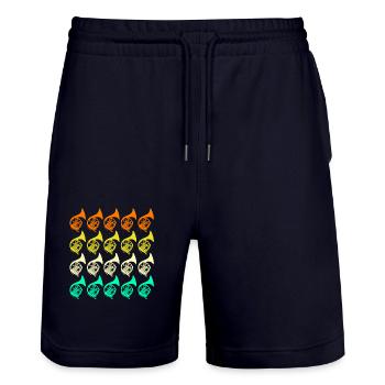 Hornist Waldhorn - Stanley/Stella Unisex Bio Joggingshorts Trainer  - Dark navy - Vorne - Nik (191cm) & Marisol (170cm)