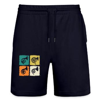 Hornist Waldhorn - Stanley/Stella Unisex Bio Joggingshorts Trainer  - Dark navy - Vorne - Nik (191cm) & Marisol (170cm)