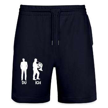 Hornist Waldhorn - Stanley/Stella Unisex Bio Joggingshorts Trainer  - Dark navy - Vorne - Nik (191cm) & Marisol (170cm)