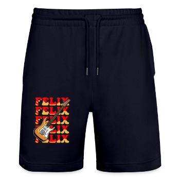 Felix - Stanley/Stella Trainer Unisex Organic Jogging Shorts - dark navy - Front - Nik (191cm) & Marisol (170cm)
