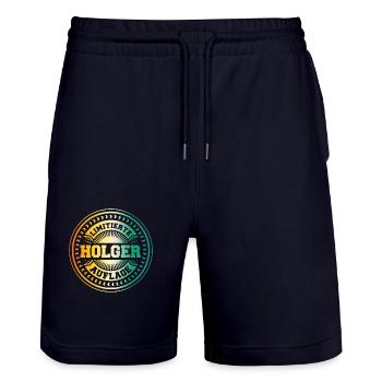 Holger - Stanley/Stella Unisex Bio Joggingshorts Trainer  - Dark navy - Vorne - Nik (191cm) & Marisol (170cm)