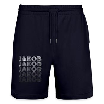 Jacob - Stanley/Stella Trainer Unisex Organic Jogging Shorts - dark navy - Front - Nik (191cm) & Marisol (170cm)