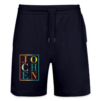 Jochen - Stanley/Stella Trainer Unisex Organic Jogging Shorts - dark navy - Front - Nik (191cm) & Marisol (170cm)