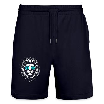 Löwe Klaus - Stanley/Stella Unisex Bio Joggingshorts Trainer  - Dark navy - Vorne - Nik (191cm) & Marisol (170cm)