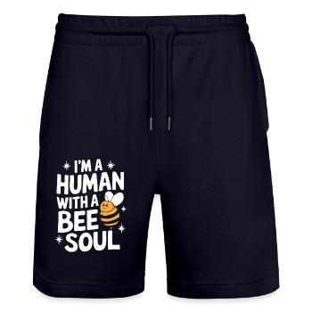 honey bee beekeeper bees bee - Stanley/Stella Trainer Unisex Organic Jogging Shorts - dark navy - Front - Nik (191cm) & Marisol (170cm)