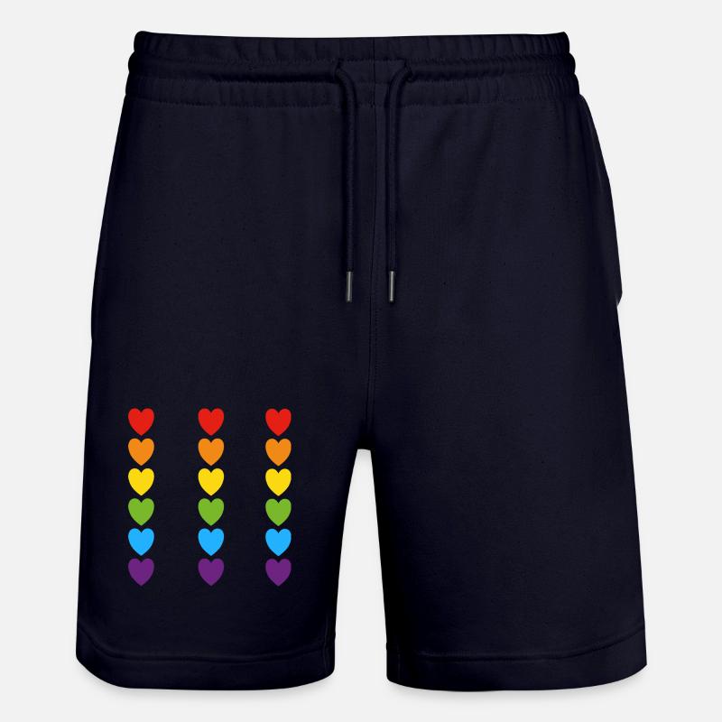 Stolz Regenbogenherzen - Stanley/Stella Unisex Bio Joggingshorts Trainer - Dark navy