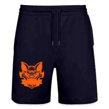 Fledermaus E-Sport Logo - Short de jogging bio TRAINER Stanley/Stella unisexe - marine foncé - Devant - Nik (191cm) & Marisol (170cm)