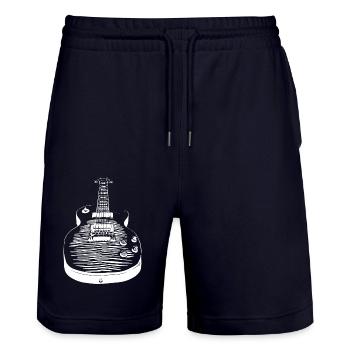 Guitar - Les Paul - Stanley/Stella Trainer Unisex Organic Jogging Shorts - dark navy - Front - Nik (191cm) & Marisol (170cm)