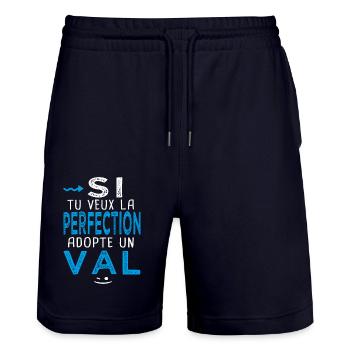 perfection adopte un Val Cadeau Valerian Valentin - Short de jogging bio TRAINER Stanley/Stella unisexe - marine foncé - Devant - Nik (191cm) & Marisol (170cm)