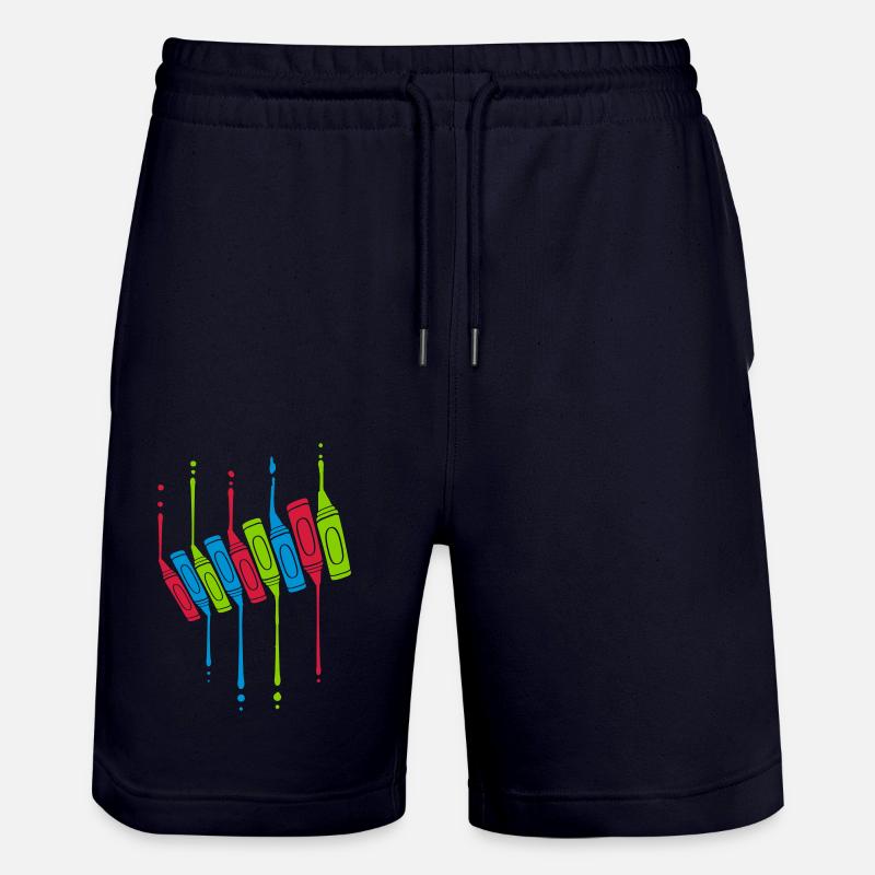 Crayons Gouttes Cool Design - Short de jogging bio TRAINER Stanley/Stella unisexe - marine foncé