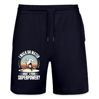 Eishockey Ice Hockey - Stanley/Stella Unisex Bio Joggingshorts Trainer  - Dark navy - Vorne - Nik (191cm) & Marisol (170cm)