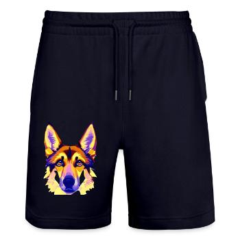 Dogs German Shepherd Dog Dog Owners Dog Owners - Stanley/Stella Trainer Unisex Organic Jogging Shorts - dark navy - Front - Nik (191cm) & Marisol (170cm)