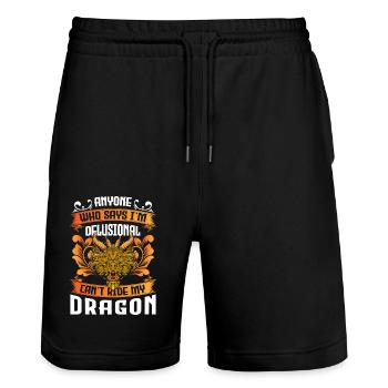 Dragon Fairy Tale Movie - Stanley/Stella Trainer Unisex Organic Jogging Shorts - black - Front - Nik (191cm) & Marisol (170cm)