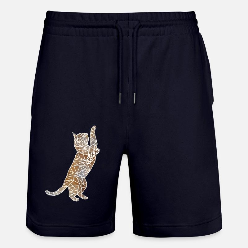 Chat de jeu géométrique - Short de jogging bio TRAINER Stanley/Stella unisexe - marine foncé