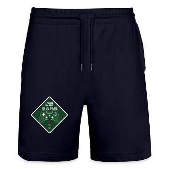Gamer Break Diamond Logo - Short de jogging bio TRAINER Stanley/Stella unisexe - marine foncé - Devant - Nik (191cm) & Marisol (170cm)