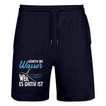 Genitiv Dativ Grammatik - Stanley/Stella Unisex Bio Joggingshorts Trainer  - Dark navy - Vorne - Nik (191cm) & Marisol (170cm)