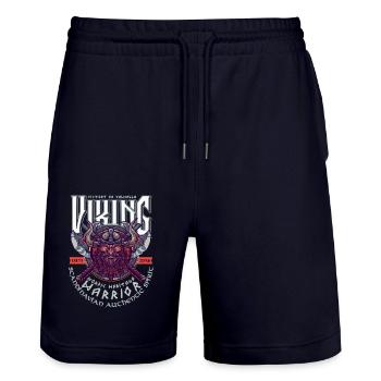 VIKING, VICTORY OR VALHALLA! - Stanley/Stella Unisex Bio Joggingshorts Trainer  - Dark navy - Vorne - Nik (191cm) & Marisol (170cm)
