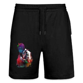 Billiard player #snooker - Stanley/Stella Trainer Unisex Organic Jogging Shorts - black - Front - Nik (191cm) & Marisol (170cm)