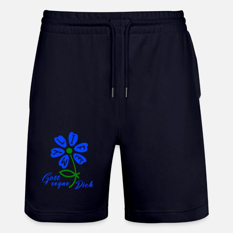 God bless you - Stanley/Stella Trainer Unisex Organic Jogging Shorts - dark navy