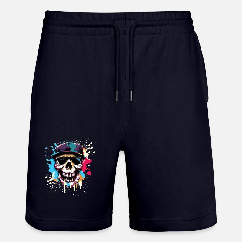 Rue urbaine Skull et Splash - Short de jogging bio TRAINER Stanley/Stella unisexe - marine foncé