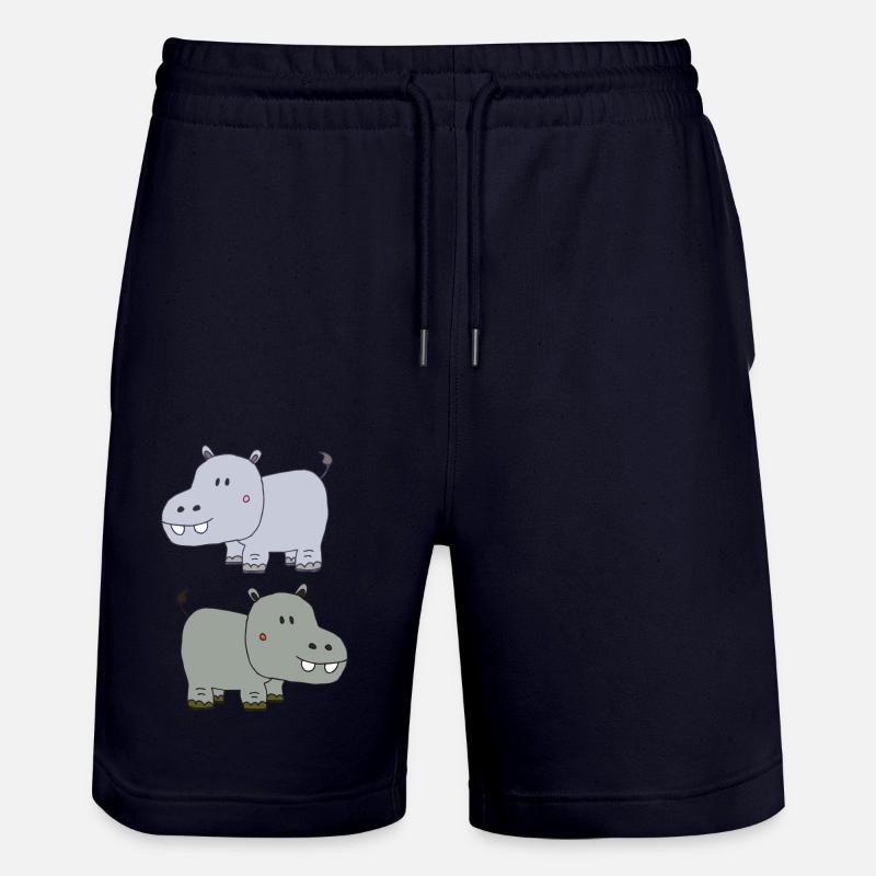 Hippopotames Double 2 - Short de jogging bio TRAINER Stanley/Stella unisexe - marine foncé