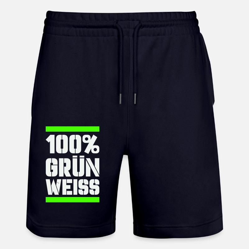 100 vert blanc - Short de jogging bio TRAINER Stanley/Stella unisexe - marine foncé