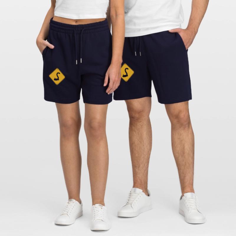 warning blindfold snake caution caution h Stanley/Stella Trainer Unisex Organic Jogging Shorts