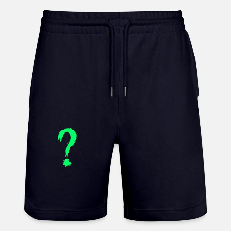 Point d'interrogation vert - Short de jogging bio TRAINER Stanley/Stella unisexe - marine foncé