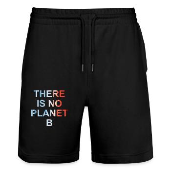 There is no planet b - Short de jogging bio TRAINER Stanley/Stella unisexe - noir - Devant - Nik (191cm) & Marisol (170cm)