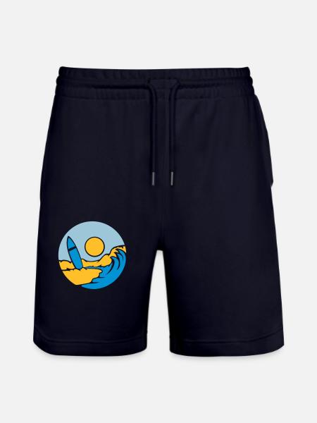 County Beach Surfboard - Stanley/Stella Trainer Unisex Organic Jogging Shorts - dark navy