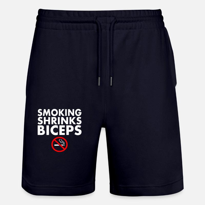 Smoking shrinks the biceps - Stanley/Stella Trainer Unisex Organic Jogging Shorts - dark navy
